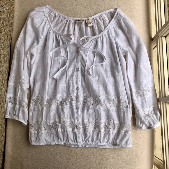 White Peasant Top - Picture 1 of 8